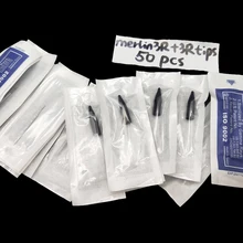 50pcs Merlin 3R Tattoo Needles +50 pcs 3R Needle Tips for Permanent Makeup Professional Biotouch Merlin Machine