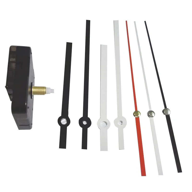 

2019 new Quartz Clock Movement Mechanism black/white/red Hands DIY Repair Parts Kit 10pcs/lot 20mm long spindle