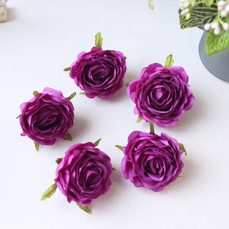  Red Rose Artificial Flower Head White Pink Silk Peony Wedding Party  (25)