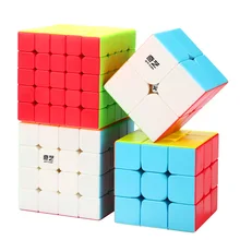 Qiyi, набор из 4 кубиков, магический нео-куб, набор включает 2x2 3x3x3 4x4x4 5x5x5, безлипкий кубик для тренировки мозга, детские игрушки