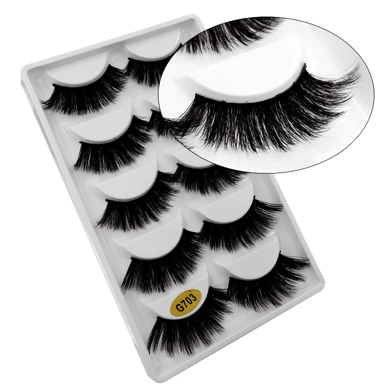 

5 pairs False Eyelashes 3d mink lashes Extension Handmade Eye Makeup Tools