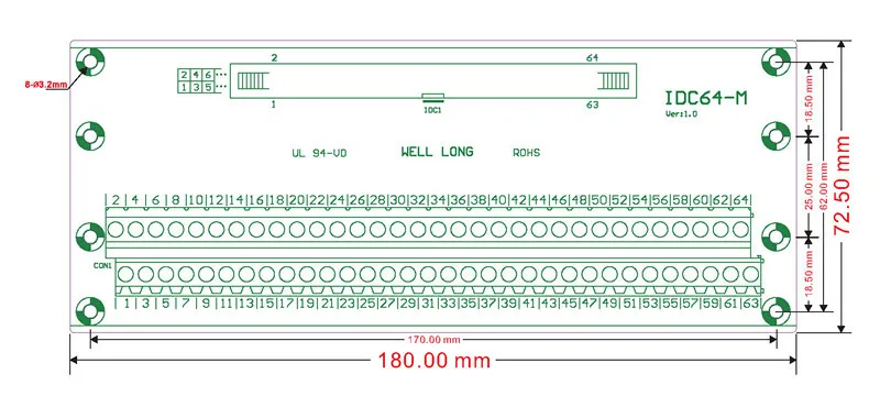 PCB IDC64-M