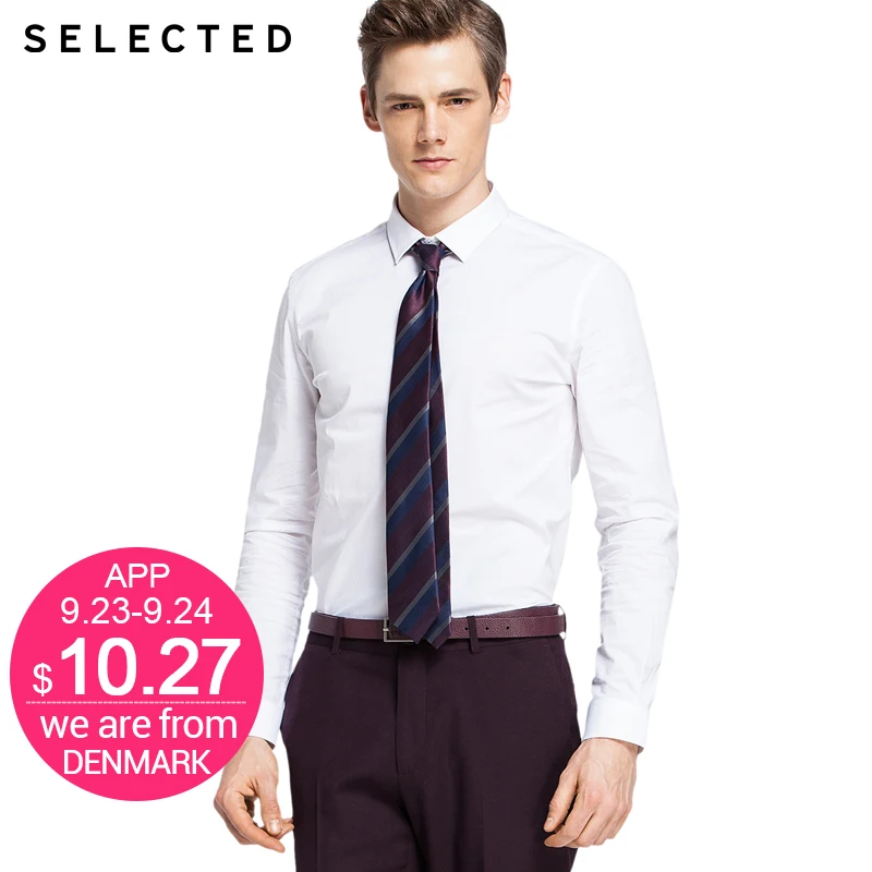 SELECTED brand 2017 Autumn NEW font b men b font COTTON European and American Style solid