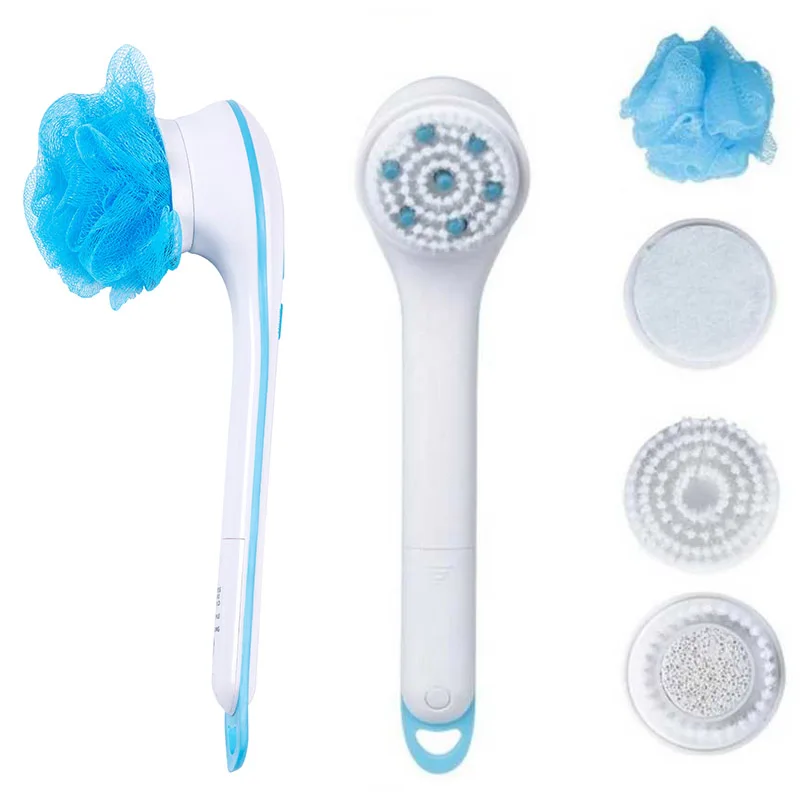 Душ массажер body back Brush 5 в 1 электрическая щетка для ванны душа ручной вращающийся