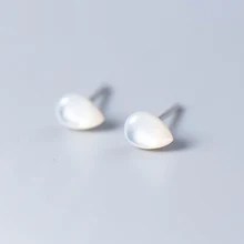 Sampanda 925 пробы Серебряные ювелирные изделия Для женщин Девушка женский Ясно капли воды Мода 0,5 см x 0,7 см миниатюрные серьги-гвоздики Рождественский подарок