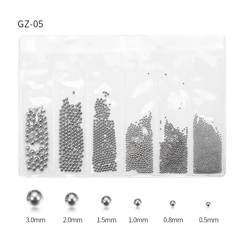 Смешанные 6 размеров 0,8 мм микро ногтей бусины отделка из нержавеющей стали шпильки розовое золото серебро "икра" для ногтей ногти аксессуары - Цвет: Gray