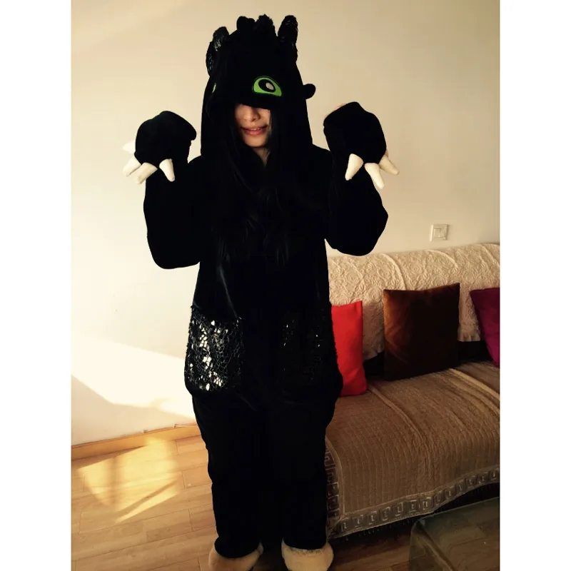 NEW How to Train Your Dragon toothless Pajamas Cosplay Onesie Sleepwear