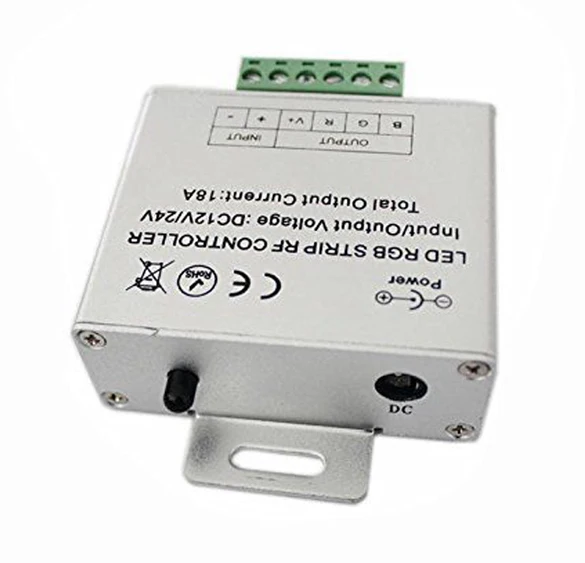 216 Вт DC12 24V музыкальный звук светодиодный контроллер с 3 каналами 18A 20key ИК пульт