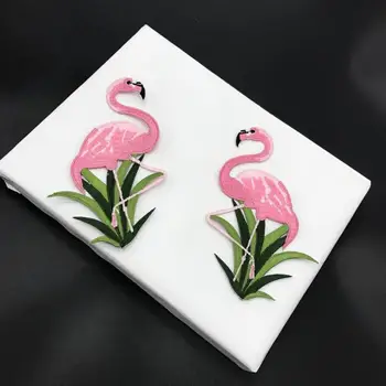 

20pcs Flamingo Parches Embroidered Iron On Patches For Clothing Diy Stripes Clothes Stickers Custom Badges Autocollant Thermique