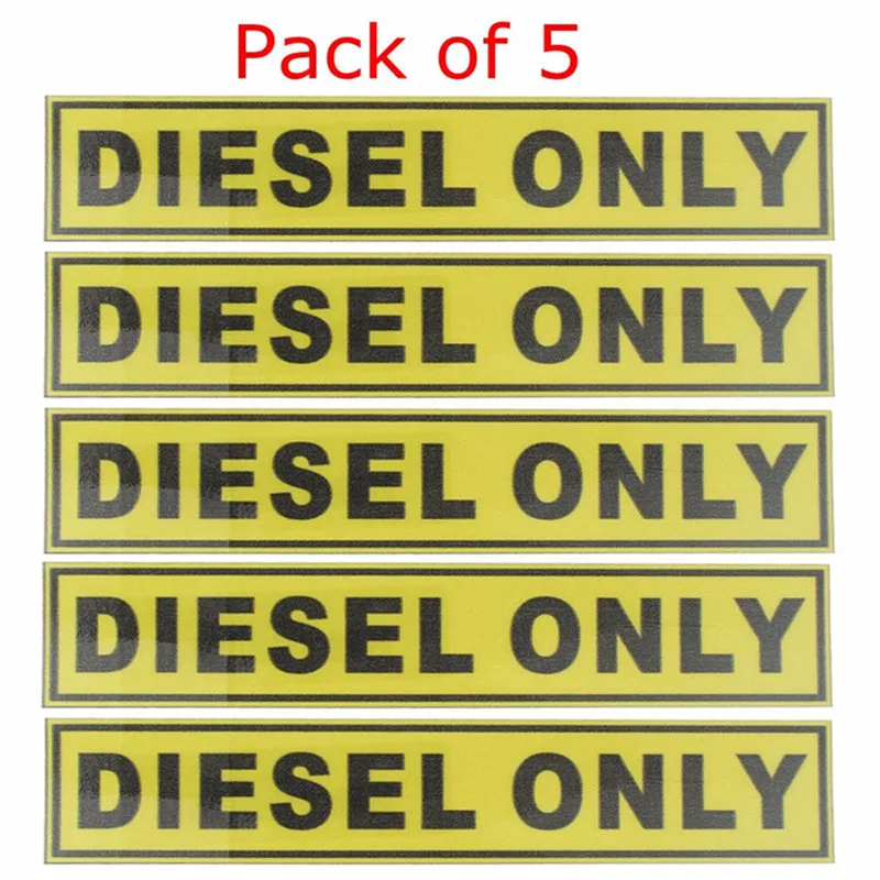 

5pcs For DIESEL ONLY Vinyl Sticker Decal Label Oil Warning Fuel Cap Vinyl Safety Truck Oil Gas Fuel Truck Marker 31*156mm
