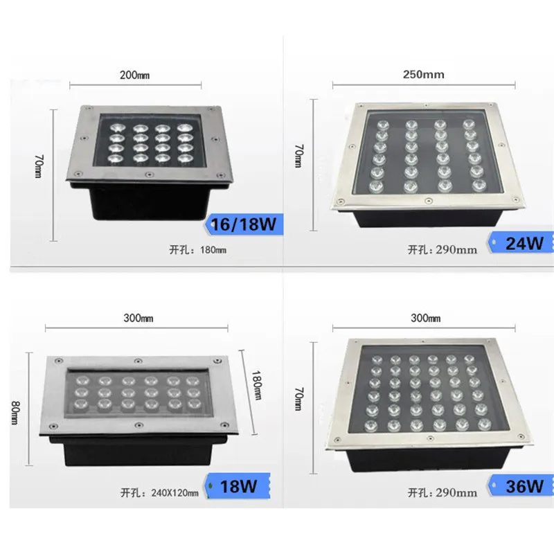 3 Вт 36 Вт Светодиодный светильник для подземных дорожек, садовый ландшафтный светильник с высокой мощностью, наружный декоративный прожектор IP67 водонепроницаемый