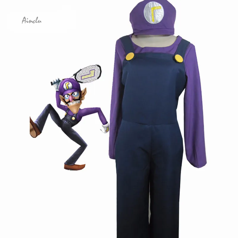 Top-grade Super Mario Bros Waluigi Cosplay Costume - Unisex Clothing for Halloween and Christmas by Ainclu image 2