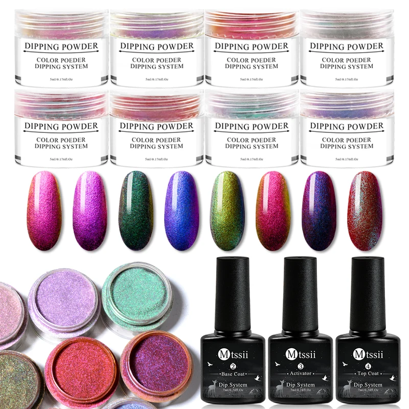 Mtssii Chameleon Dip Powder Shining Holographic Glitter Mirror Dipping