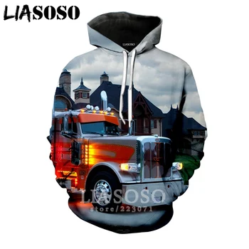 

LIASOSO 2019 Winter New Men Women Sweatshirt 3D Print Car Truck Hoodie Long Sleeve Top Casual Harajuku Hip Hop Pullover B175-10