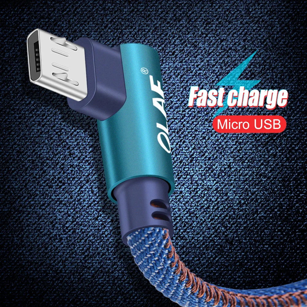 Кабель Micro usb OLAF 3 м 2 кабель 90 градусов для samsung s7 s6 быстрой зарядки и передачи