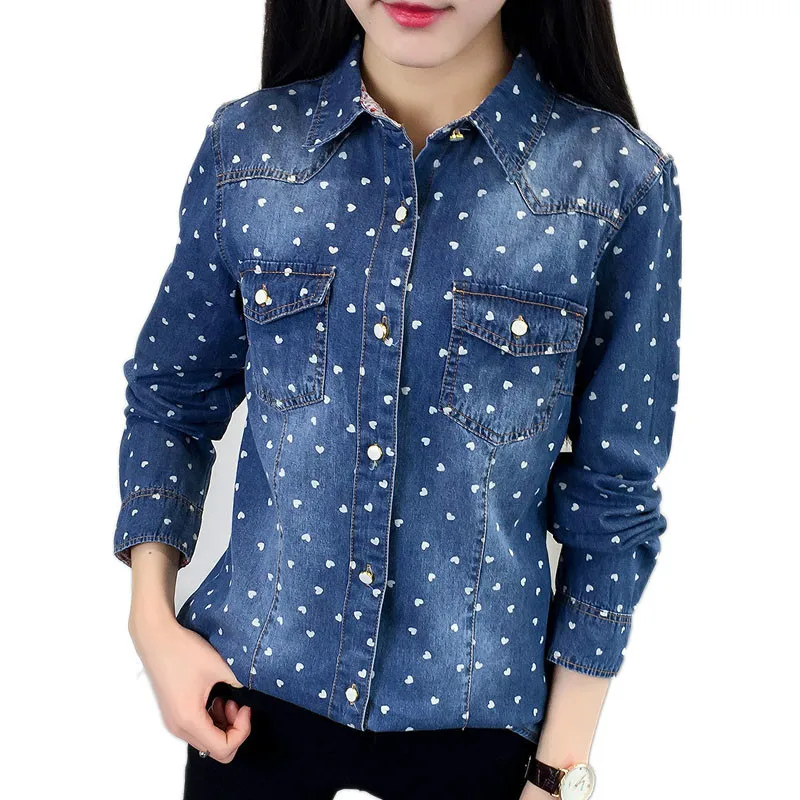womens denim blouse shirt