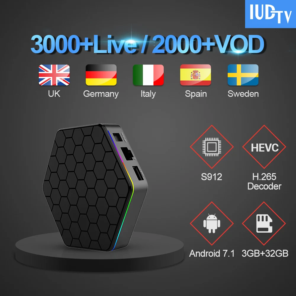 4 K T95Z плюс ТВ коробка 3g Smart Android 7,1 ВМС ТВ товара IP ТВ подписки Европа Швеция Италия, Испания Великобритания Германия греческий Арабский IP ТВ