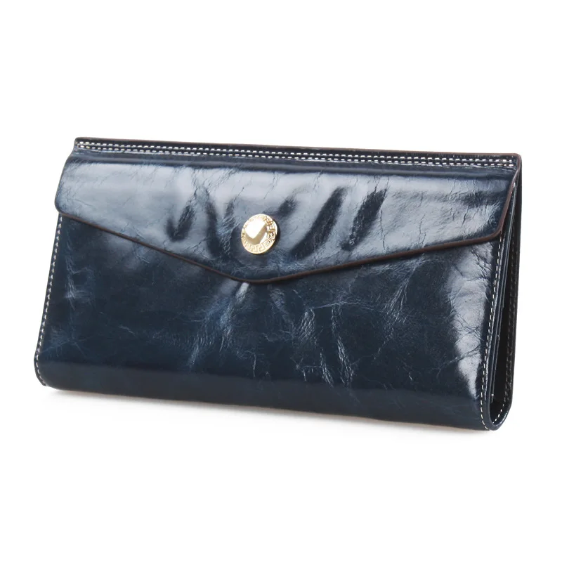 

Women business brand wallets card holder purse genuine leather Hasp wallet Closure Bifold Purses women Long evening Clutch Bags