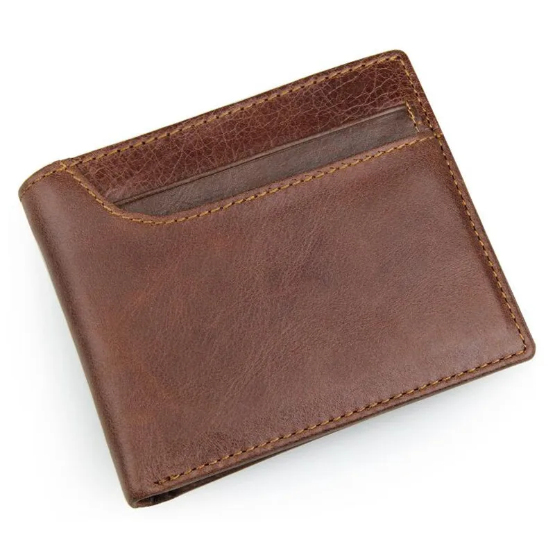 Genuine Leather Wallets Men Wallets Male Purse Hasp Short Card Holder