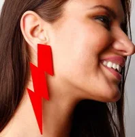 Stud Red Европейские Простые геометрические длинные серьги, большие люминесцентные акриловые панковские висячие серьги, аксессуары для ночного клуба - Окраска металла: Stud Red