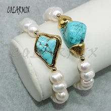 5 шт. браслеты из натурального жемчуга браслеты из бисера оптом ювелирные браслеты с голубым камнем модные ювелирные изделия для женщин 5010