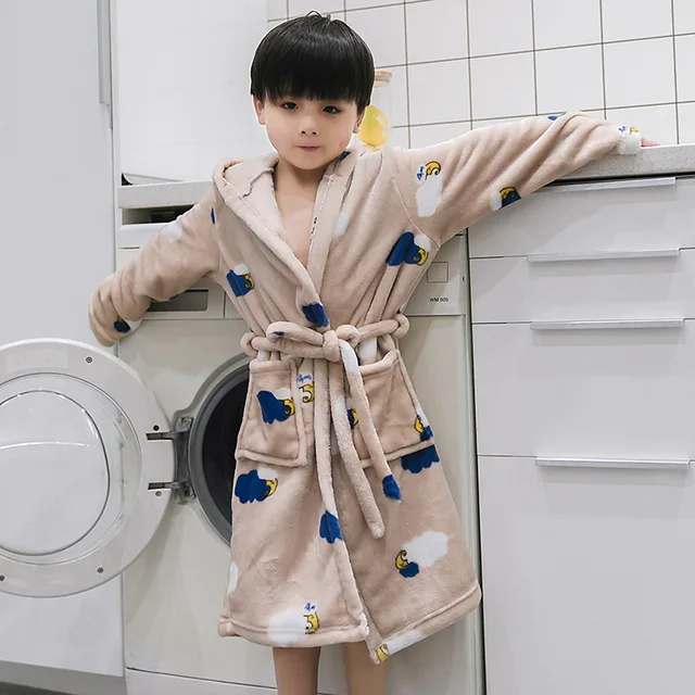 Kids Robes Boys Pajamas Kids Clothing sets Girls flannel gown Thicken