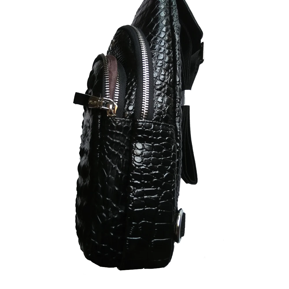 Мужская нагрудная сумка из натуральной кожи, маленькая сумка-мессенджер, мужская сумка через плечо, USB отверстие, Модный узор «крокодиловая кожа», коровья кожа, нагрудная сумка