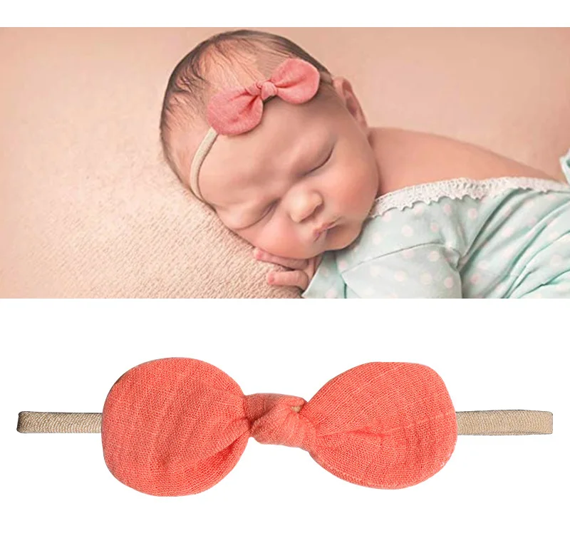 Baby Bows Newborn Girls Flower Headband Boneless Comfort Infant Princess Headdress Kids Girl Turban Headwear Hair Accessories