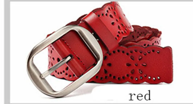 Ремни женские пояса из натуральной кожи Трещоточный ремень Эластичный женский большой размер черный стрейч пряжки для платья роскошный бренд трещотка - Цвет: RED