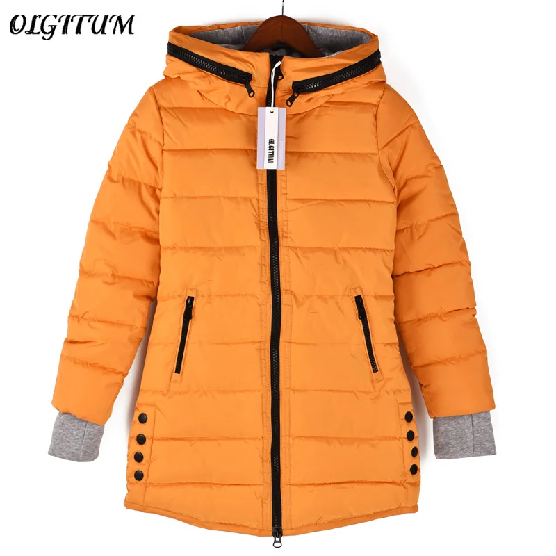 

Plus Size 4XL 2019 Women's Padded Coat Women Long Zipper Winter Down Parka Jackets Fashion Candy Color Women's Jackets