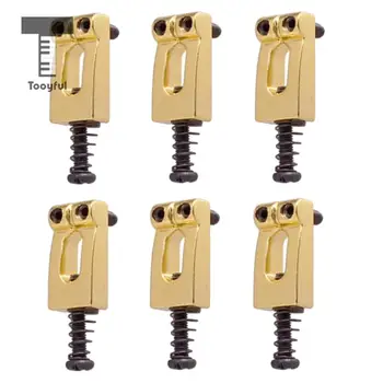 

6 Pack Tremolo Guitar Bridge Saddles for Strat Tele Guitar Parts Gold
