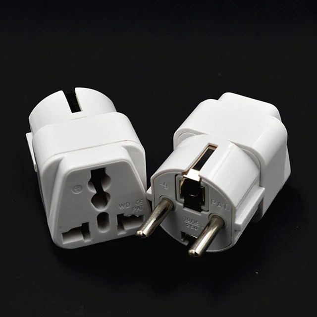 Buy 10pcs White EU European Germany Plug Adapter 3 Pin