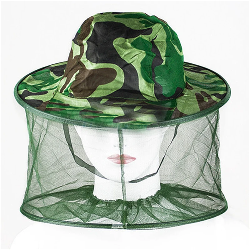 New Fashion Unisex Camo Bee-Keeping Hat Outdoor Anti-Mosquito Sunscreen Fishing Hat Wholesale