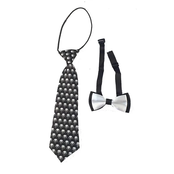 Комплект из 2 предметов, высокое качество детская одежда, унисекс, однотонный галстук туфли с украшением-бантом для свадьбы для мальчиков, галстук-бабочка, Костюмы AccessoriesTR0011 - Цвет: Black Skull
