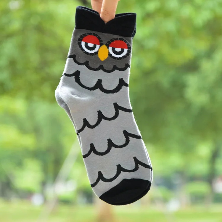 YSDNCHI повседневные женские носки с животными, 1 пара, удобные носки хорошего качества, осенне-зимние теплые модные Носки с рисунком совы, милые Harajuku