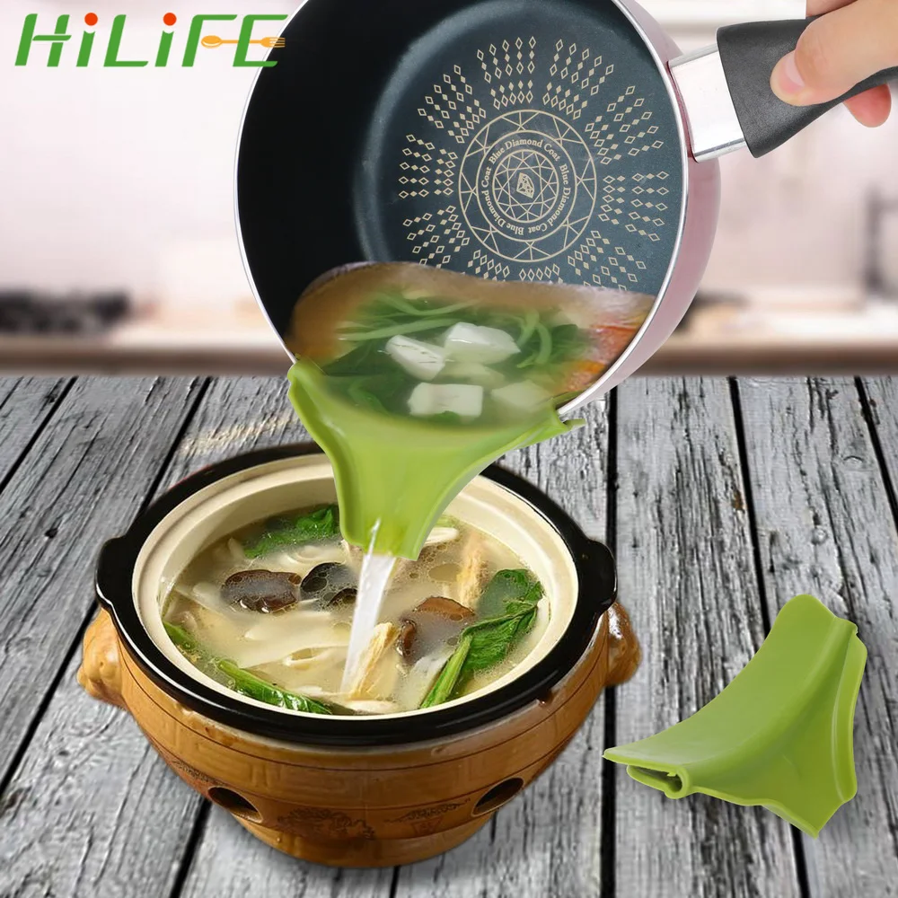 

HILIFE Liquid Flow Nozzle Soup Funnel Tools Silicone Practical Cookware Edge Deflector Kitchen Accessories Pans Leakproof Tools