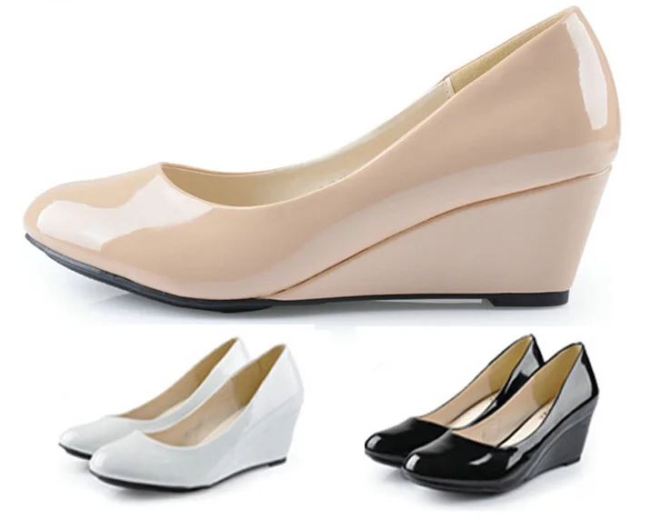 patent leather nude shoes