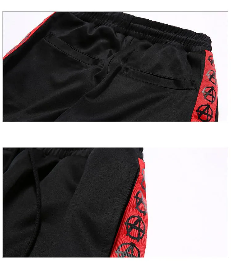 Aolamegs Harem Pants Men Side Graphics Print Retro Pants Elastic Waist Track Pants Trousers Mens Fashion Joggers Sweatpants New (14)
