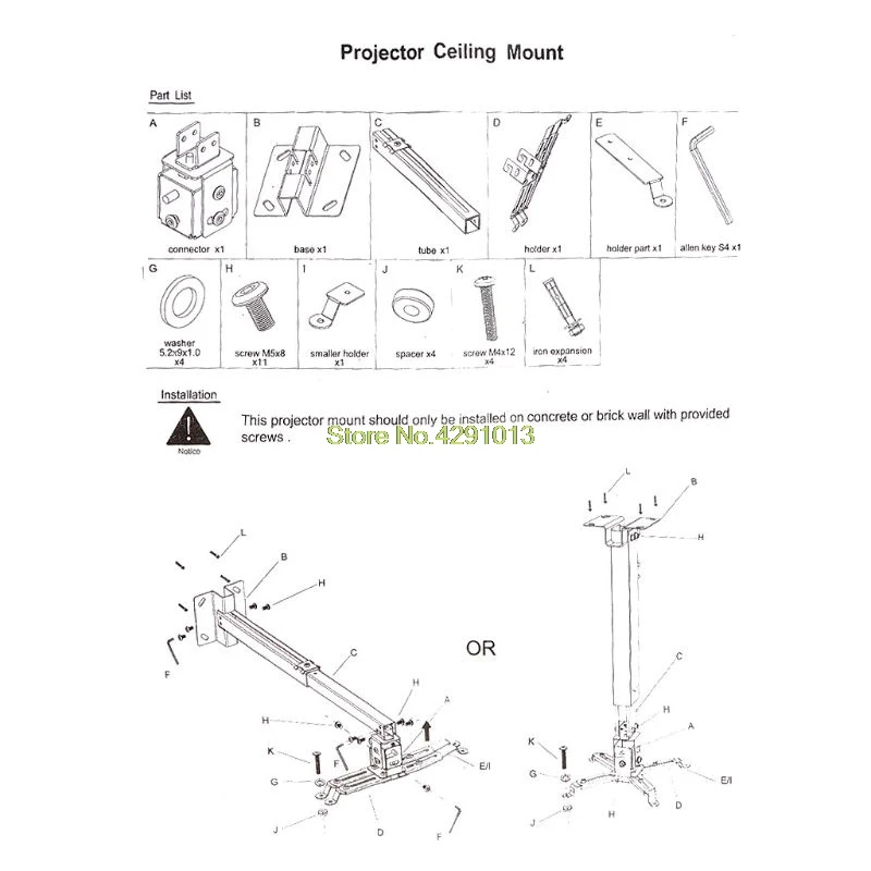 العارض جدار سقف جبل قوس قابل للتعديل ارتفاع للتمديد طول الوسائط المتعددة فيديو السقف تحميل 5 KG المنزل مكتب