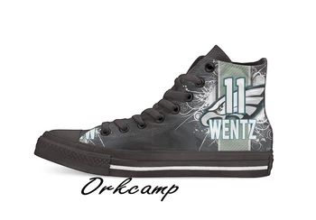 

Philadelphia Football Player Wentz High Top Canvas Shoes Custom Walking shoes