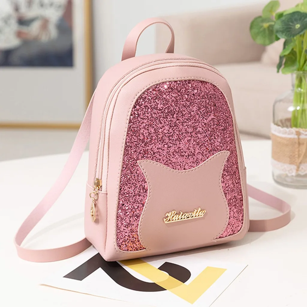 Мини-рюкзак для женщин, блестящая сумка на плечо с блестками для девочек-подростков, Детский многофункциональный маленький рюкзак, Женский Школьный Рюкзак# A