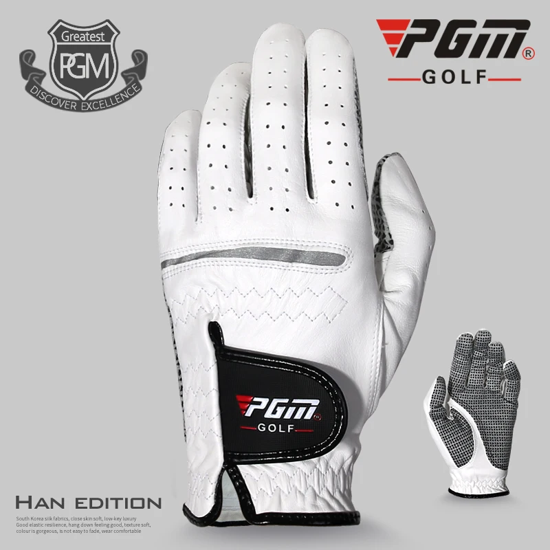PGM 1 шт. перчатки для гольфа для мужчин белые перчатки мужские перчатки из овчины нескользящие перчатки для гольфа мужские кожаные фирменные левые и правые перчатки