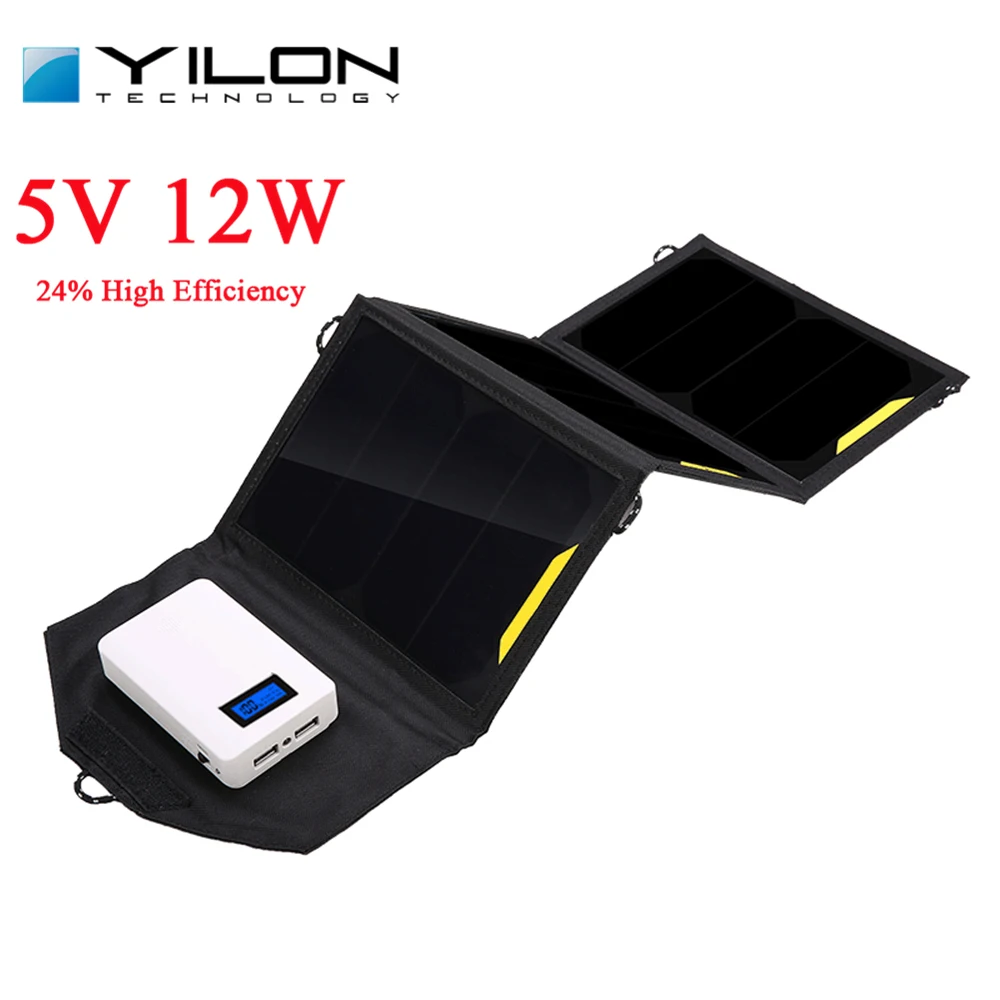 YILON 12 Вт 5 V Складной Панели Солнечных Батарей Портативный USB Высокая