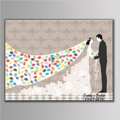 Casamento Свадебные украшения DIY отпечатки пальцев, дерево, подпись холст печати дерево для свадьбы/дня рождения/Baby Shower вечерние поставки - Цвет: HK005