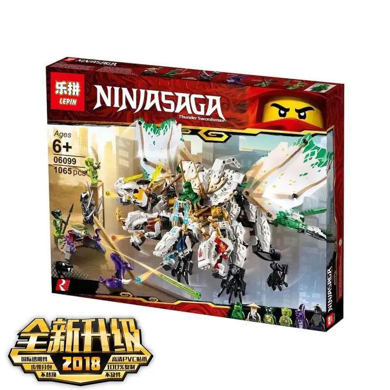

Lepin 06099 Ninjan Series 1065Pcs The 70679 Ultra Dragon Set Building Blocks Bricks Funny Kid diy Toys Birthday Christmas Gift