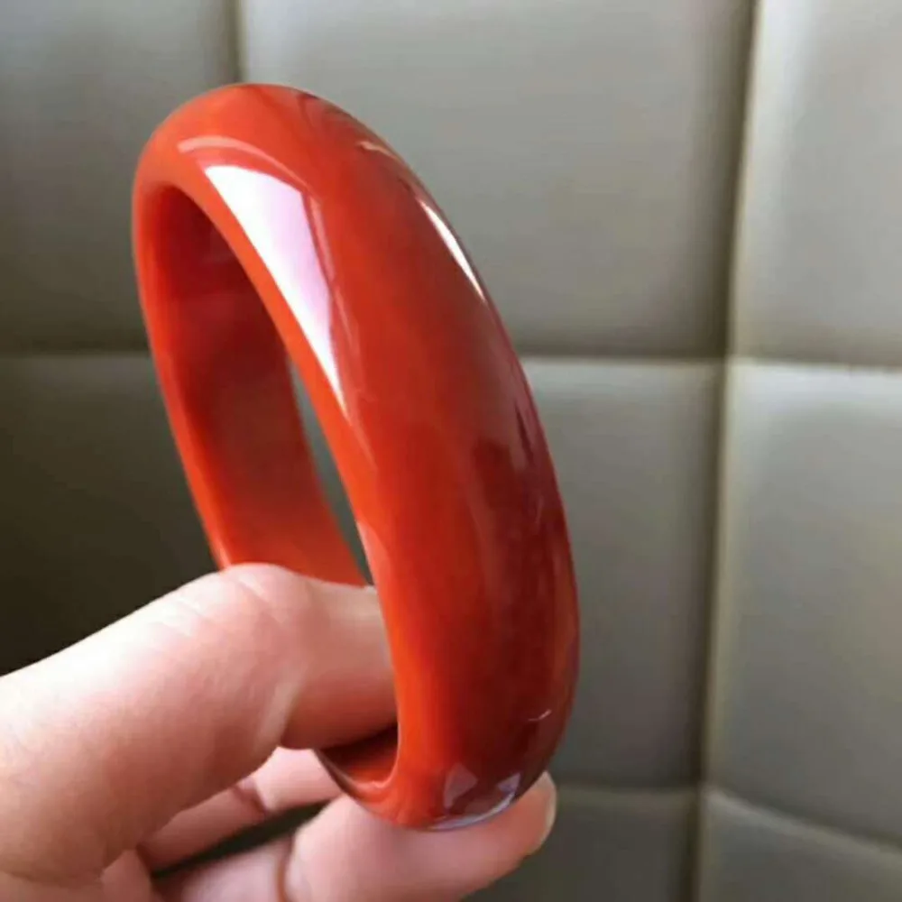 

100% Genuine Natural South Red Agate Nan Hong Agate Lady Bracelet 61mm Dia Gemstone Bangles AAAAA Female Drop Shipping