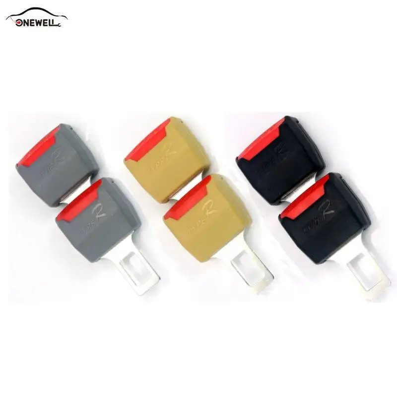 

2 Color 1 Pc Car Seat Belt Clip Extender Safety Seatbelt Lock Buckle Plug Thick Insert Socket Black / Beige