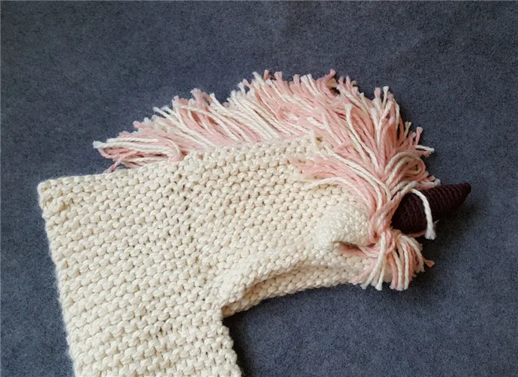 2018 New Autumn And Winter Children's Hat Unicorn Wool Scarf One Cloak Shawl Tassel Warm Winter ACI85 (15)