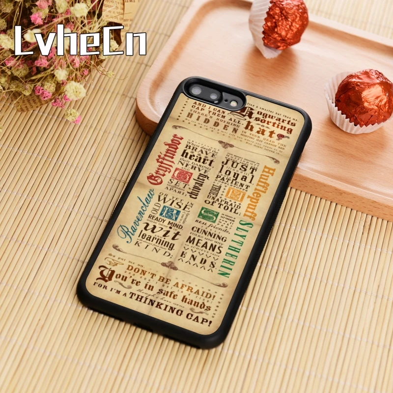 

LvheCn gryffindor Hogwarts Slytherin Hufflepuff Ravenclaw Phone Case Cover For iPhone 5s 6 6s 7 8 plus 10 X Galaxy S5 S6 S7 edge