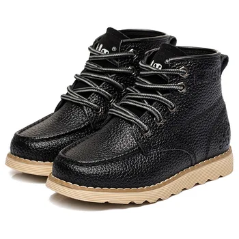 

Boots Children's Shoes Mother & Kids boys girls fashion genuine leather boots lace-up flat with whole sale hot winter shoes 2016